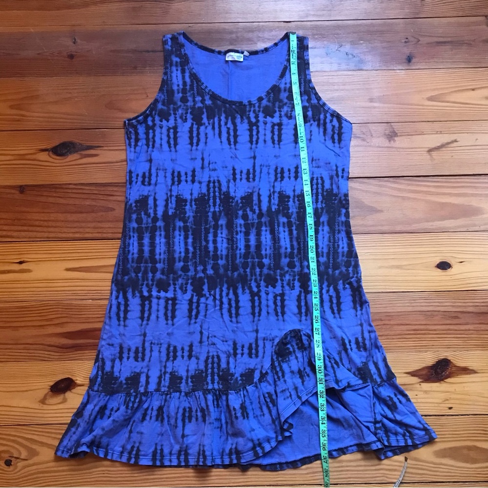 Prairie Cotton Blue Black Tie-Dye Swimsuit Cover-Up, EUC, L - Picture 7 of 12